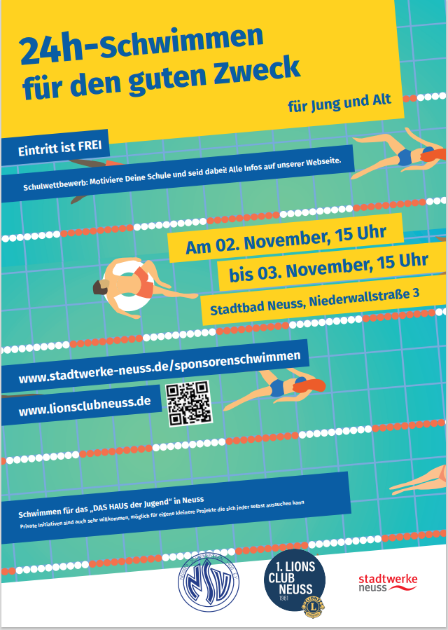 Plakat zum 24 Stundenschwimmen