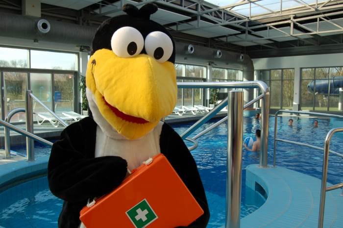 Rettet Fridolin - Das Wasserrettungsprogramm mit Pinguin Maskottchen 